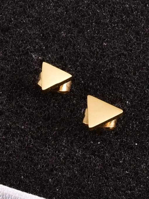 A TEEM Titanium Steel Smooth Triangle Minimalist Stud Earring 2
