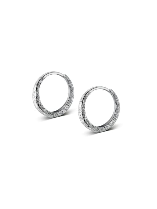 Rosh 925 Sterling Silver Round Minimalist Hoop Earring 0