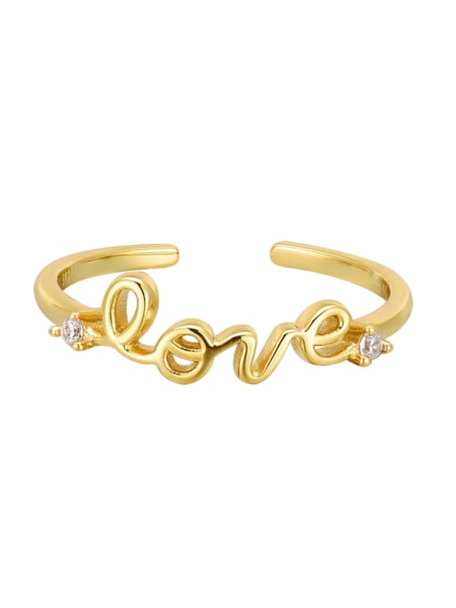 18K gold 925 Sterling Silver Letter Minimalist Band Ring