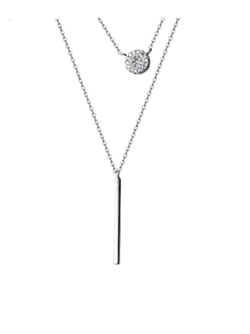 Rosh 925 Sterling Silver Geometric Minimalist Lariat Necklace 0