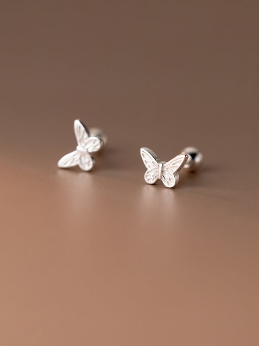Rosh 925 Sterling Silver Cubic Zirconia Butterfly Dainty Stud Earring 2