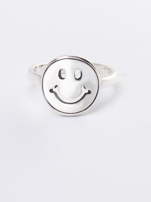 XBOX 925 Sterling Silver Geometric Vintage Smiley Band Ring 1