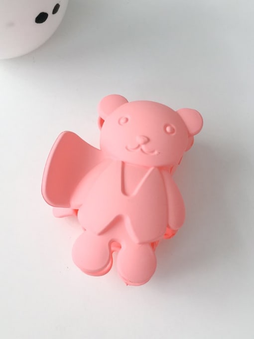 Pink 8.5cm Alloy Acrylic Cute Bear  Jaw Hair Claw