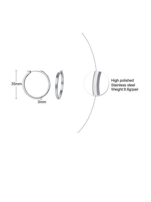 CONG Titanium Round Minimalist Hollow  Hoop Earring 4