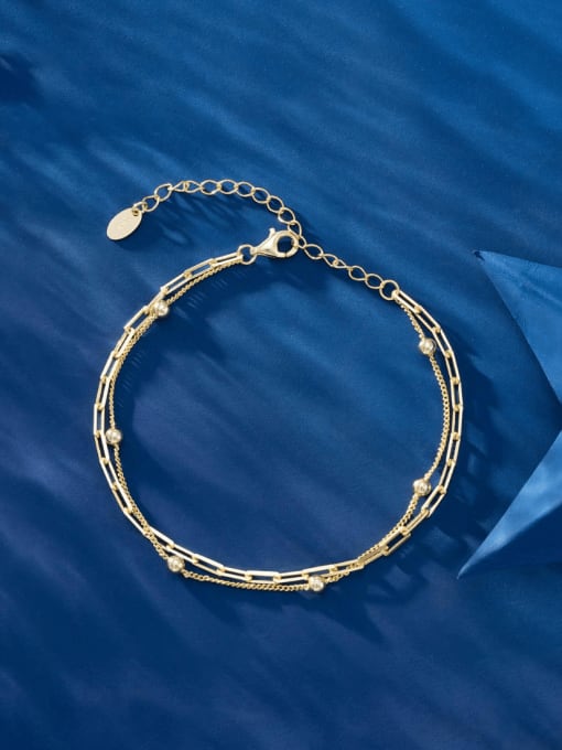 RINNTIN 925 Sterling Silver Heart Minimalist Strand Bracelet 1