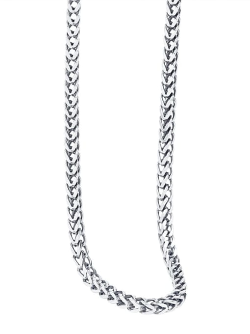 KDP-Silver 925 Sterling Silver Geometric Artisan Chain Necklace 4