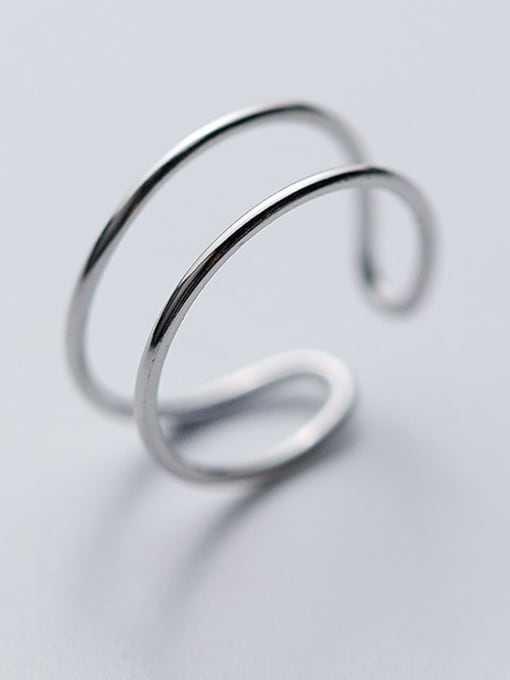 Rosh 925 Sterling Silver Smooth Round Minimalist Stackable Ring 2