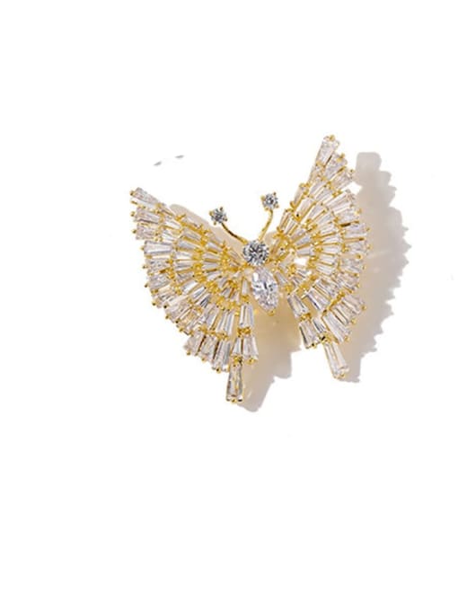 My Model Copper Cubic Zirconia White Butterfly Cute Brooches 3