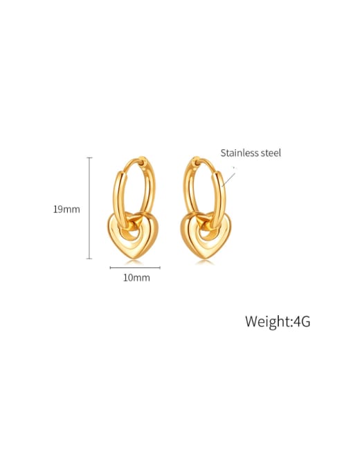 GE845 Steel Earrings Gold Stainless steel Pentagram Minimalist Huggie Earring