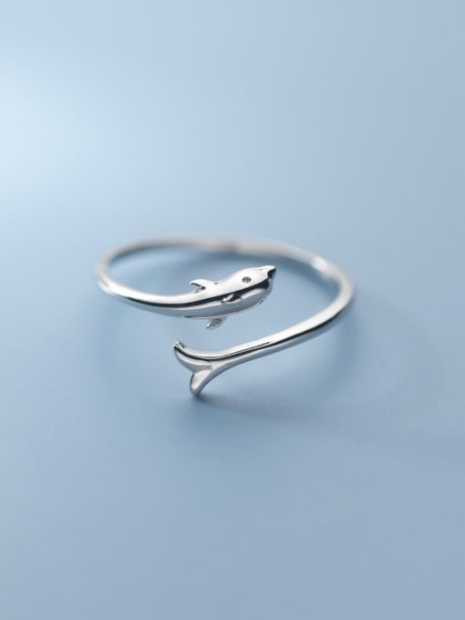 Rosh 925 Sterling Silver Dolphin Cute Band Ring 2