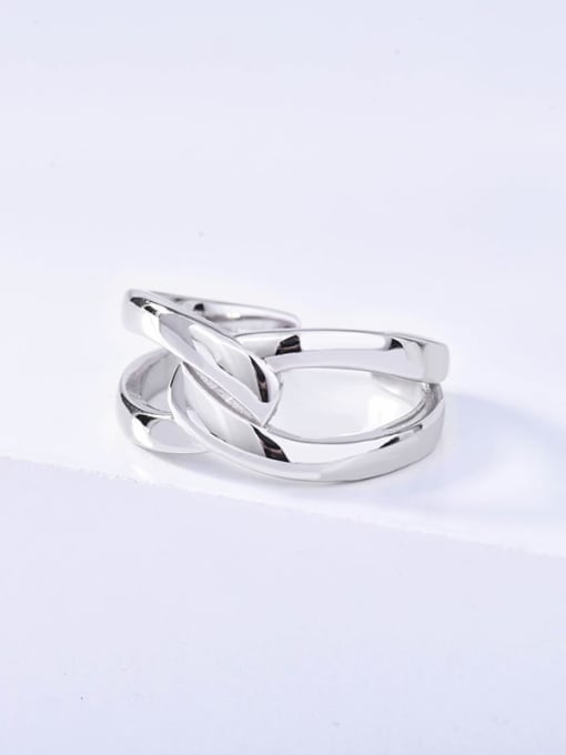Rd0087 platinum 925 Sterling Silver Geometric Minimalist Band Ring