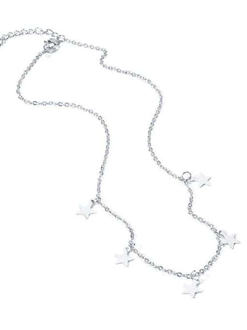 CONG Titanium Steel Smooth Star Minimalist Necklace