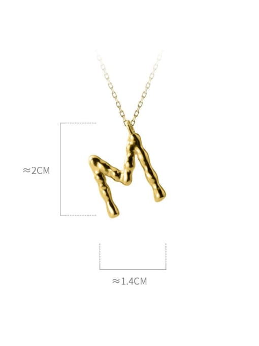 M 925 Sterling Silver 26 Letter Minimalist Necklace