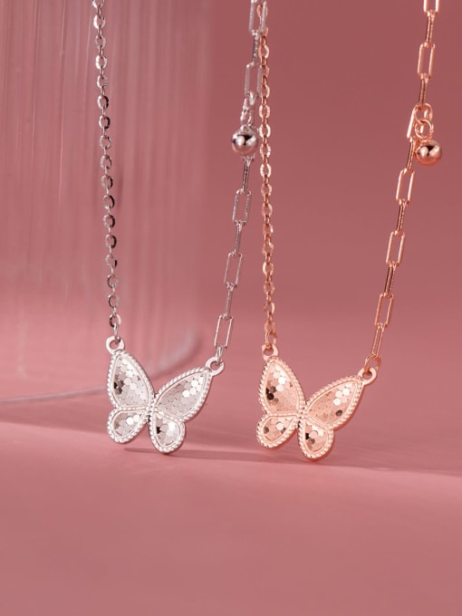 Rosh 925 Sterling Silver Butterfly Minimalist Necklace