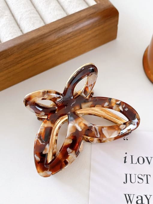 Coffee turtle 6.6cm Cellulose Acetate Trend Butterfly Jaw Hair Claw