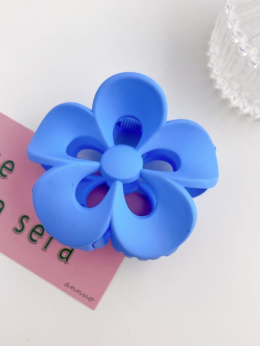 Blue 8cm Alloy Resin Trend Flower  Jaw Hair Claw