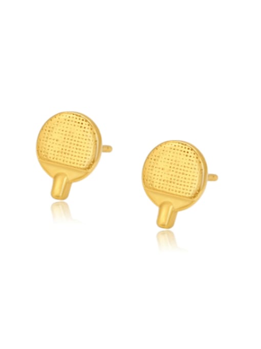 24K Gold Plated Alloy  Minimalist Racket Stud Earring