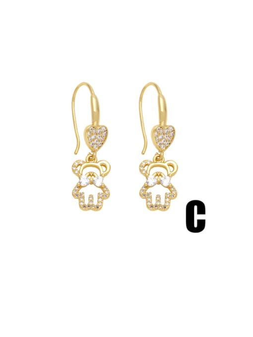 CC Brass Cubic Zirconia Heart Dainty Hook Earring 3