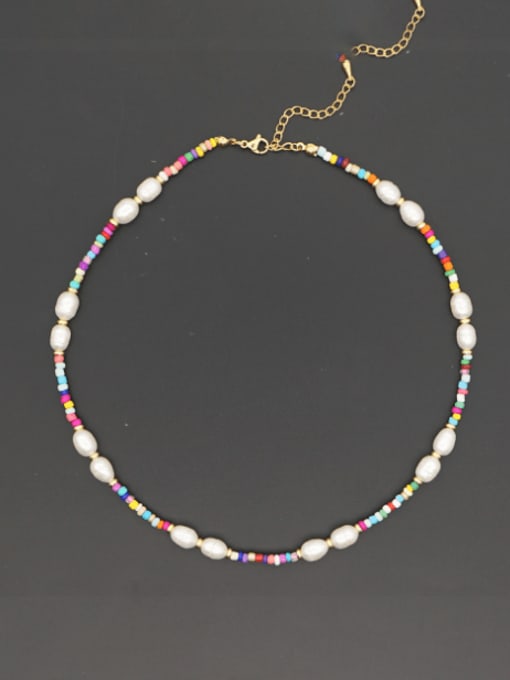 MMBEADS Freshwater Pearl Multi Color Miyuki beads  Bohemia Necklace 0
