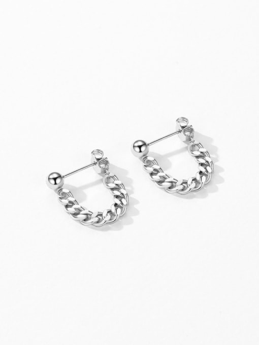 MODN 925 Sterling Silver Geometric Chain Minimalist Drop Earring 0