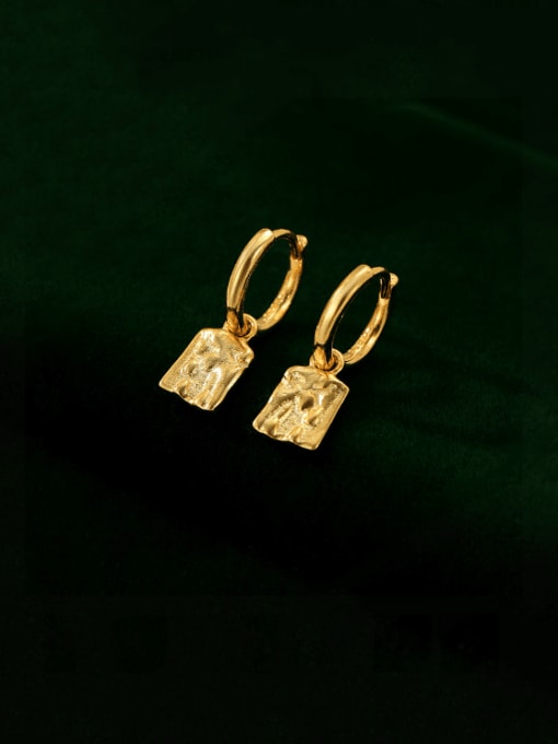 ES2482 gold 925 Sterling Silver Geometric Trend Huggie Earring