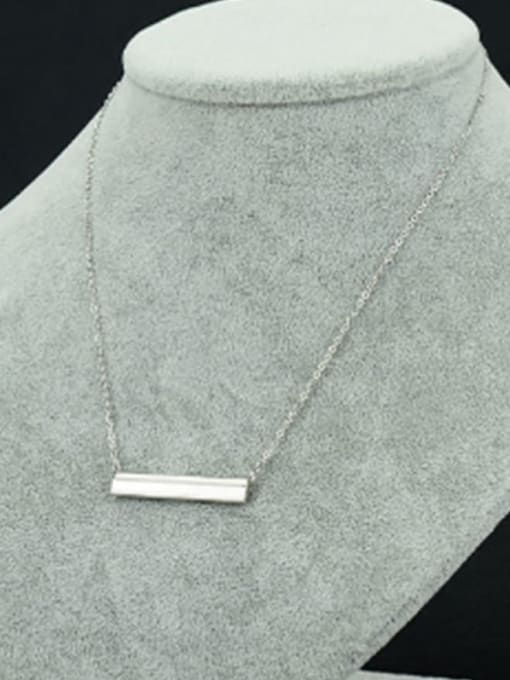 A TEEM Titanium Rectangular Smooth Post Necklace 1