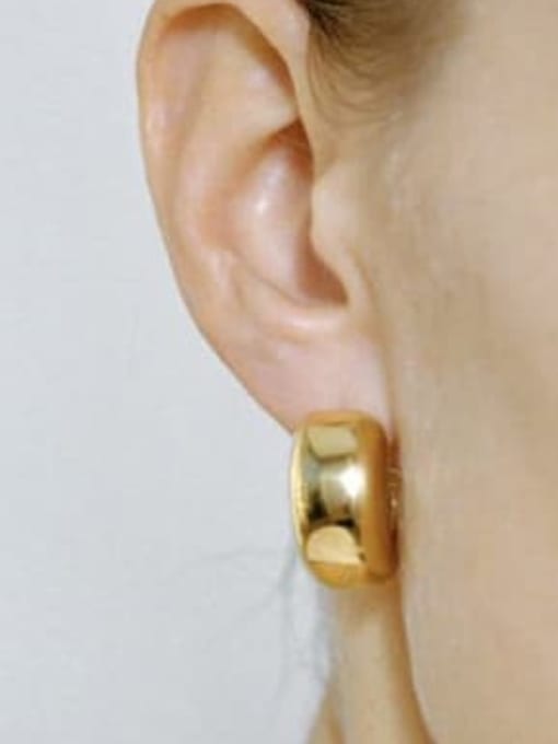 LI MUMU Brass Smooth Geometric Minimalist Drop Earring 4