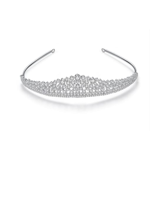 BLING SU Copper Cubic Zirconia Crown Dainty Bridal Wedding Hair Tiara 0