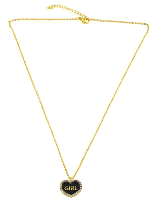 CC Brass Cubic Zirconia Enamel Heart Vintage Necklace 3