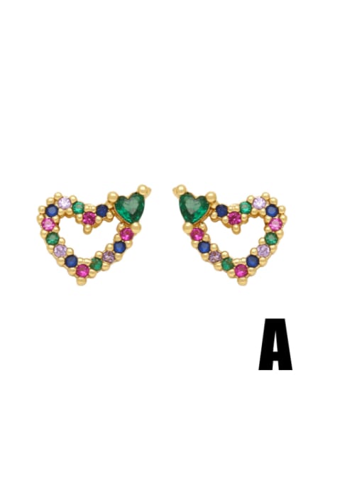 CC Brass Heart Minimalist Stud Earring 4