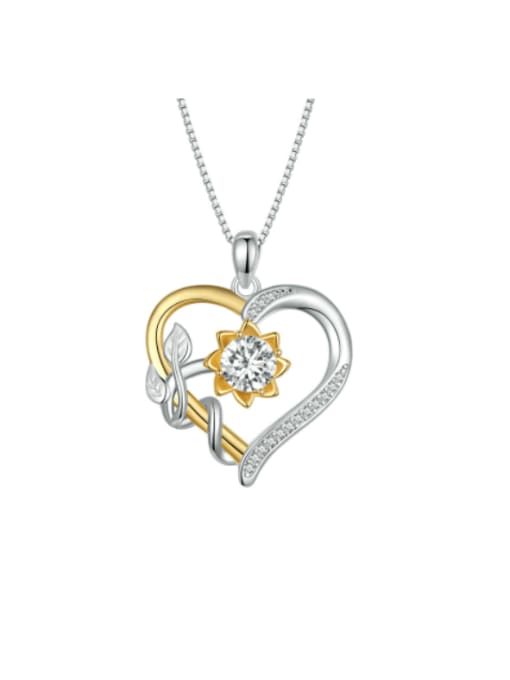 Jare 925 Sterling Silver Moissanite Heart Dainty Necklace 0