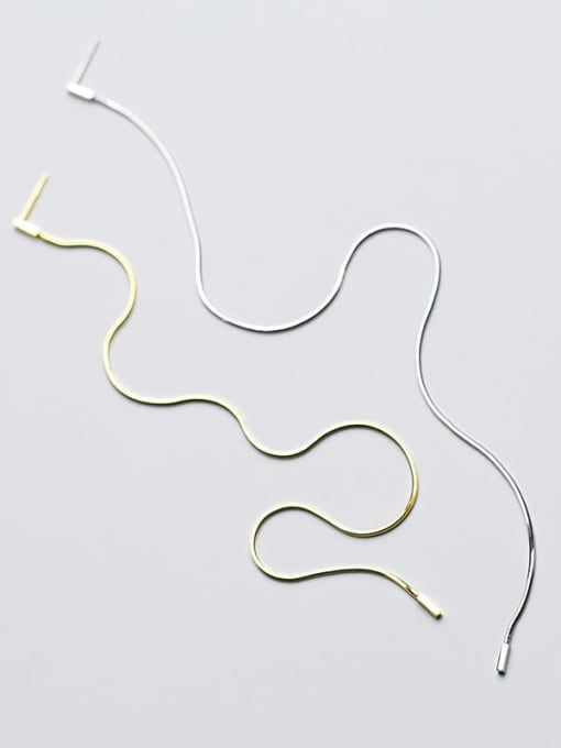 Rosh 925 Sterling Silver Tassel Minimalist Single Threader Earring