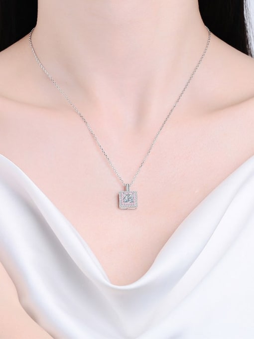 MOISS 925 Sterling Silver Moissanite Geometric Classic Necklace 2