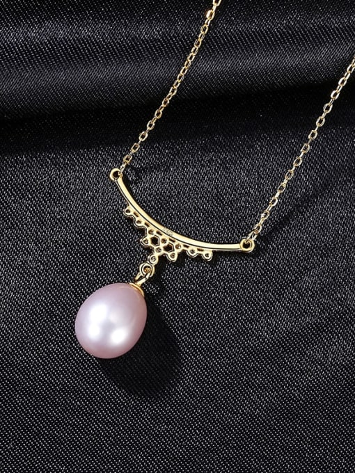 Pu 8G07 925 Sterling Silver Imitation Pearl Water Drop Dainty Necklace