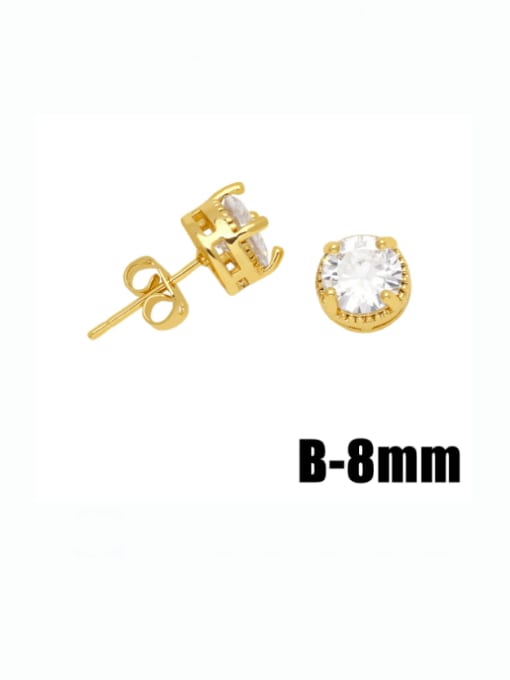CC Brass Cubic Zirconia Round Vintage Stud Earring 3