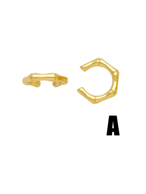CC Brass Geometric Hip Hop Clip Earring 1