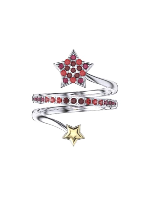 RINNTIN 925 Sterling Silver Cubic Zirconia Star Minimalist Stackable Ring 1