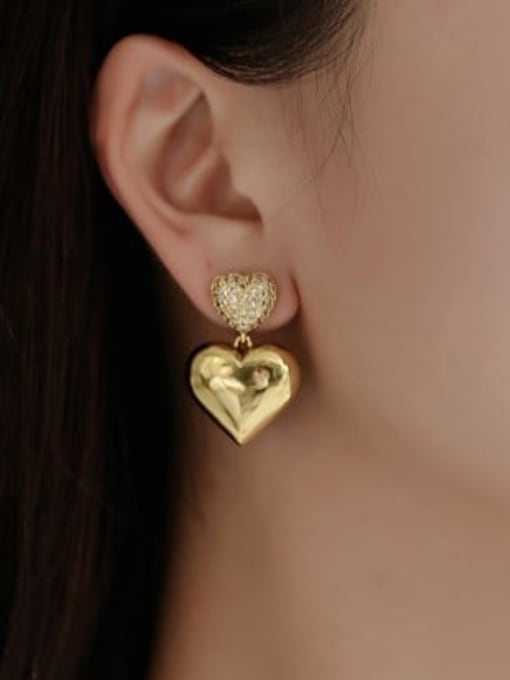 Heart Shaped Earrings Copper Vintage Heart  Earring and Necklace Set