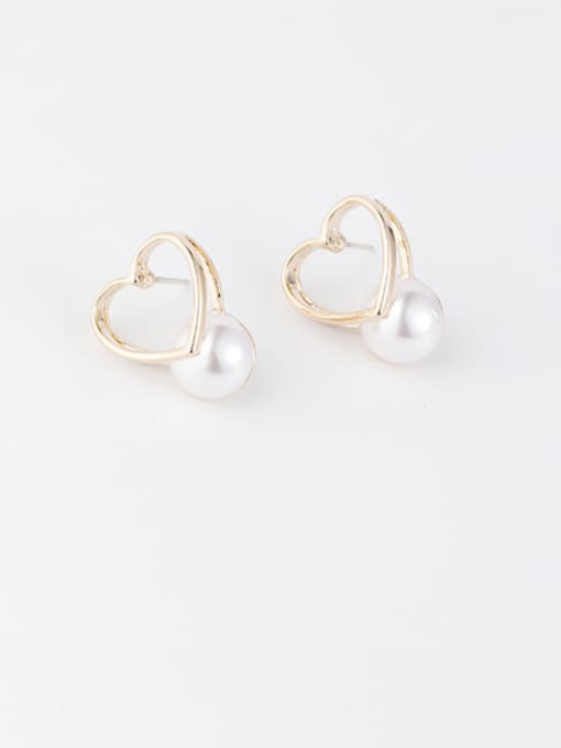 D  Love  Pearl Zinc Alloy Imitation Pearl White Star Minimalist Stud Earring