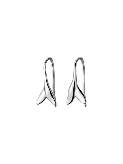 Rosh 925 Sterling Silver Fish Tail Minimalist Hook Earring 4
