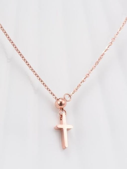 A TEEM Titanium Smooth Cross Necklace 3