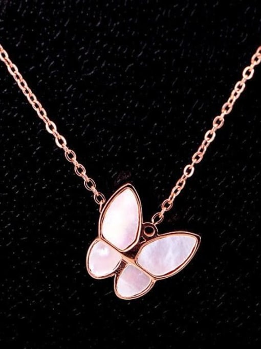 A TEEM Titanium Shell Butterfly Minimalist pendant Necklace 2