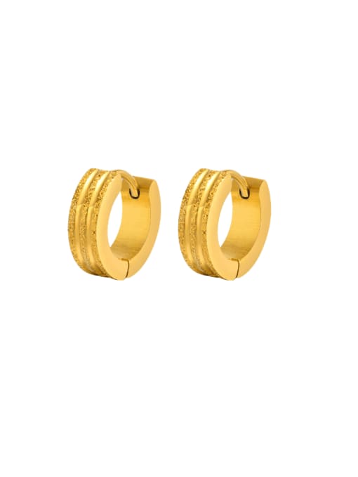 CONG Titanium Steel Geometric Hip Hop Huggie Earring 0