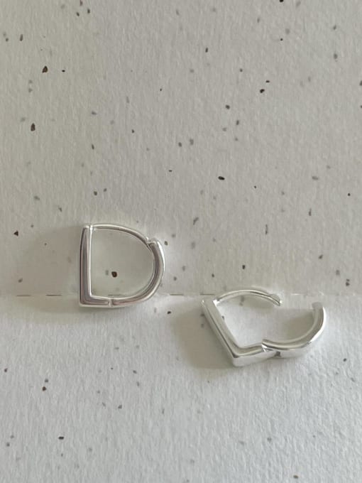 Boomer Cat 925 Sterling Silver Geometric Minimalist Huggie Earring 2