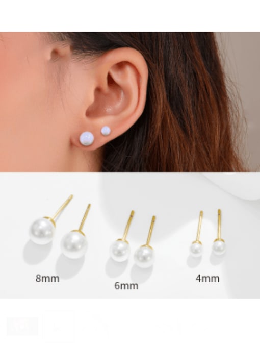 XP Alloy Imitation Pearl Round Minimalist Stud Earring 2