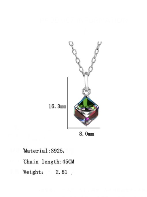 BC-Swarovski Elements 925 Sterling Silver Austrian Crystal Geometric Classic Necklace 3