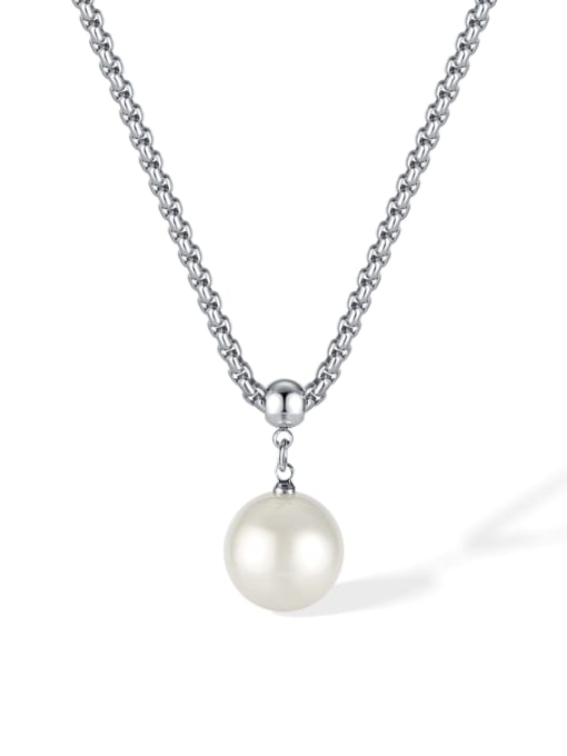 Open Sky Stainless steel Imitation Pearl Irregular Hip Hop Necklace 0