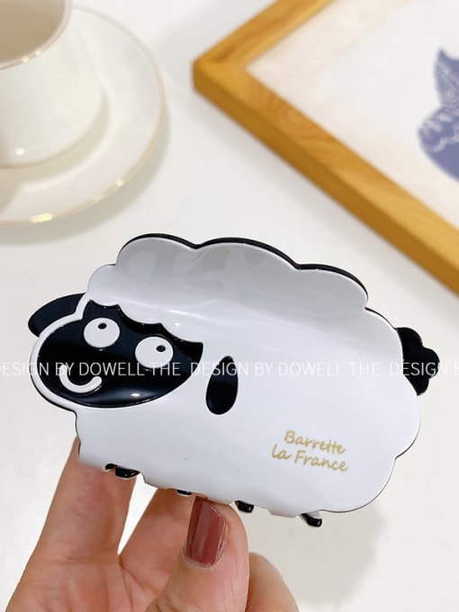 White Large Alloy Enamel Minimalist Pig  Multi Color Jaw Hair Claw