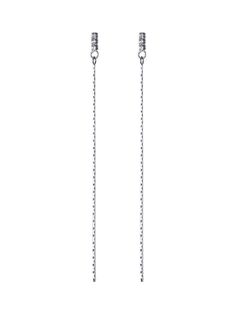 Rosh 925 Sterling Silver Tassel Minimalist Threader Earring 2