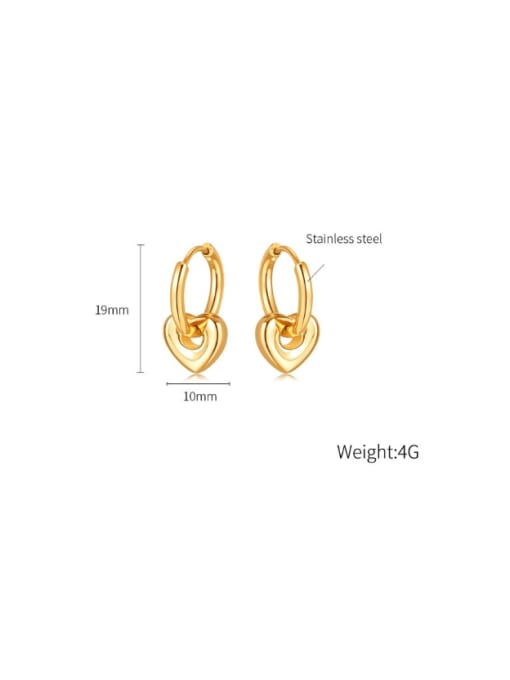 18K Gold Love Titanium Steel Pentagram Minimalist Huggie Earring